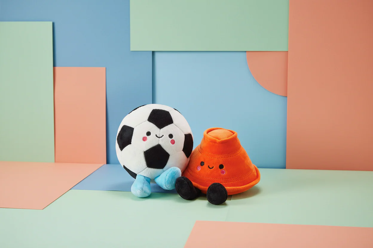 Better Together Soccer Ball and Orange Cone Magnetic Plush Pair, 5" H - Image 3
