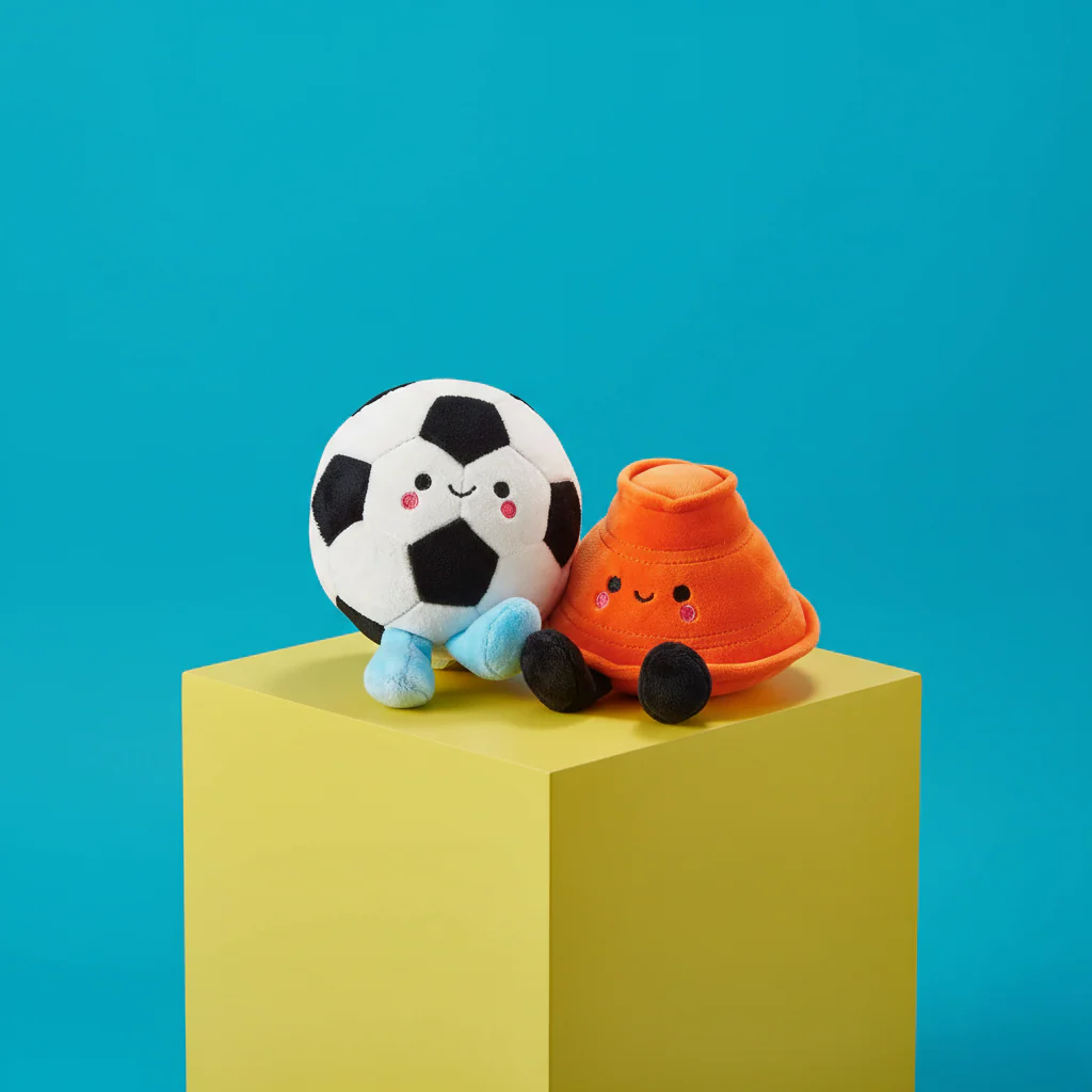 Better Together Soccer Ball and Orange Cone Magnetic Plush Pair, 5" H - Image 7