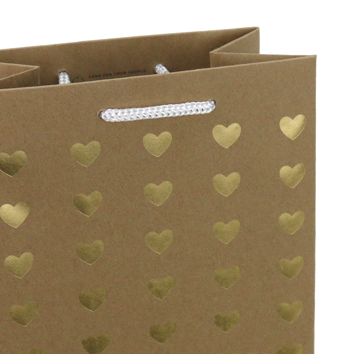 Hallmark Bottle Bag - Kraft & Gold Hearts - Image 3