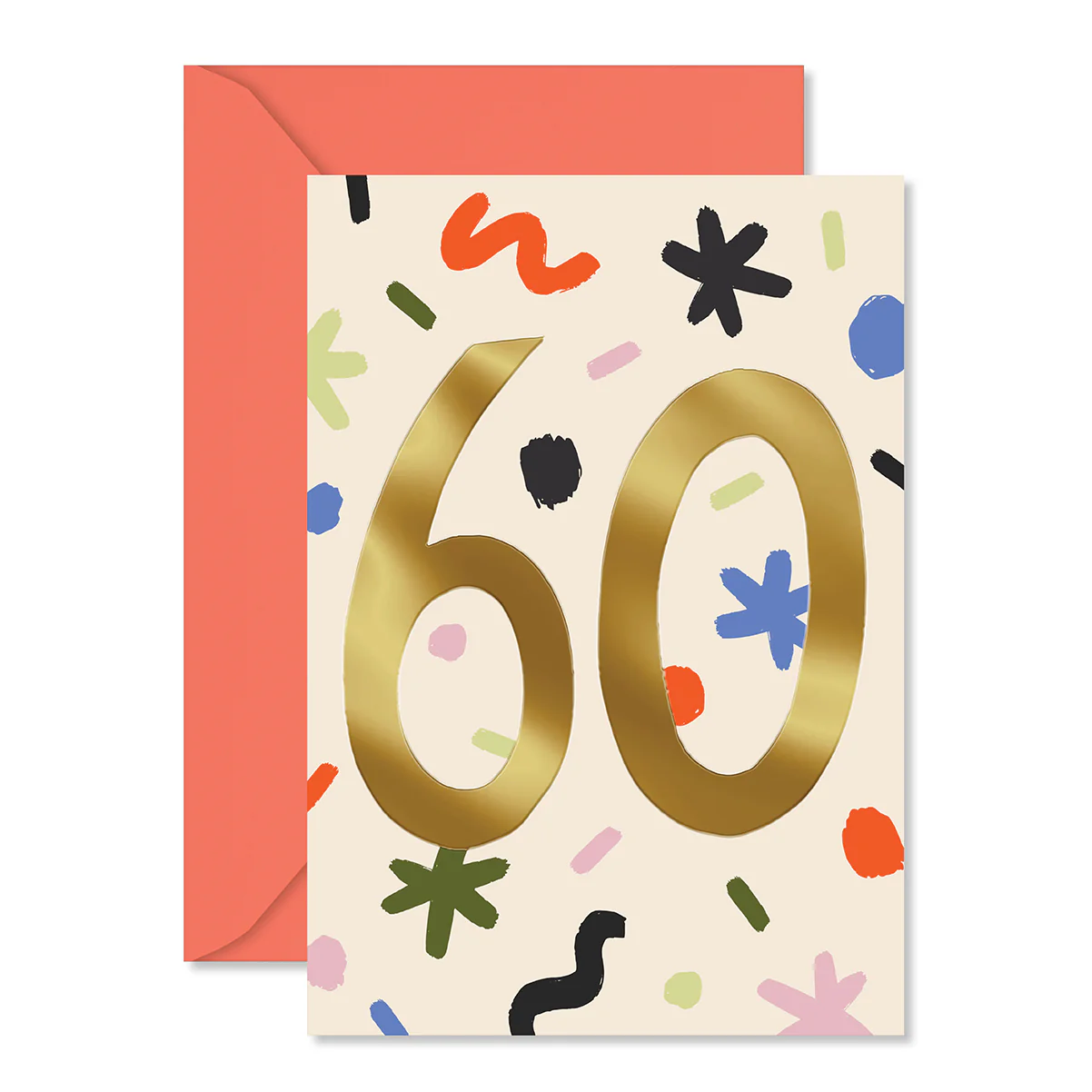 Hallmark 60th Birthday Card - Colourful Confetti - Image 3