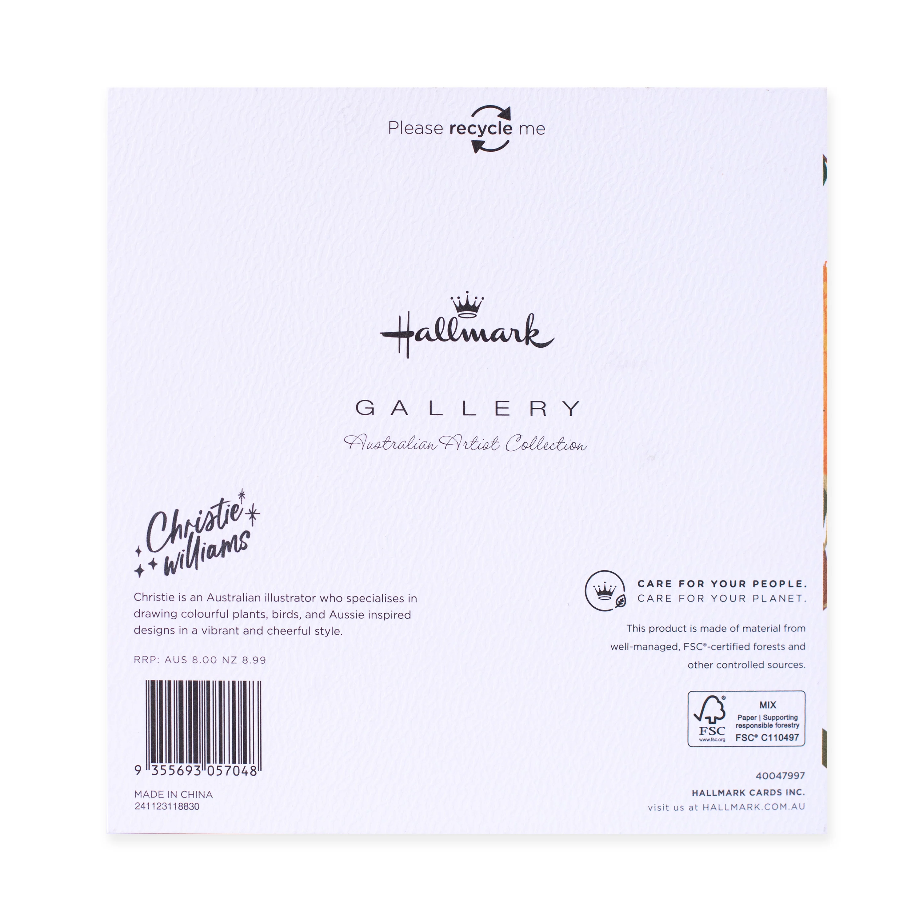 Hallmark x Christie Williams Gallery Blank Greeting Card - Celebrate Pavlova - Image 4