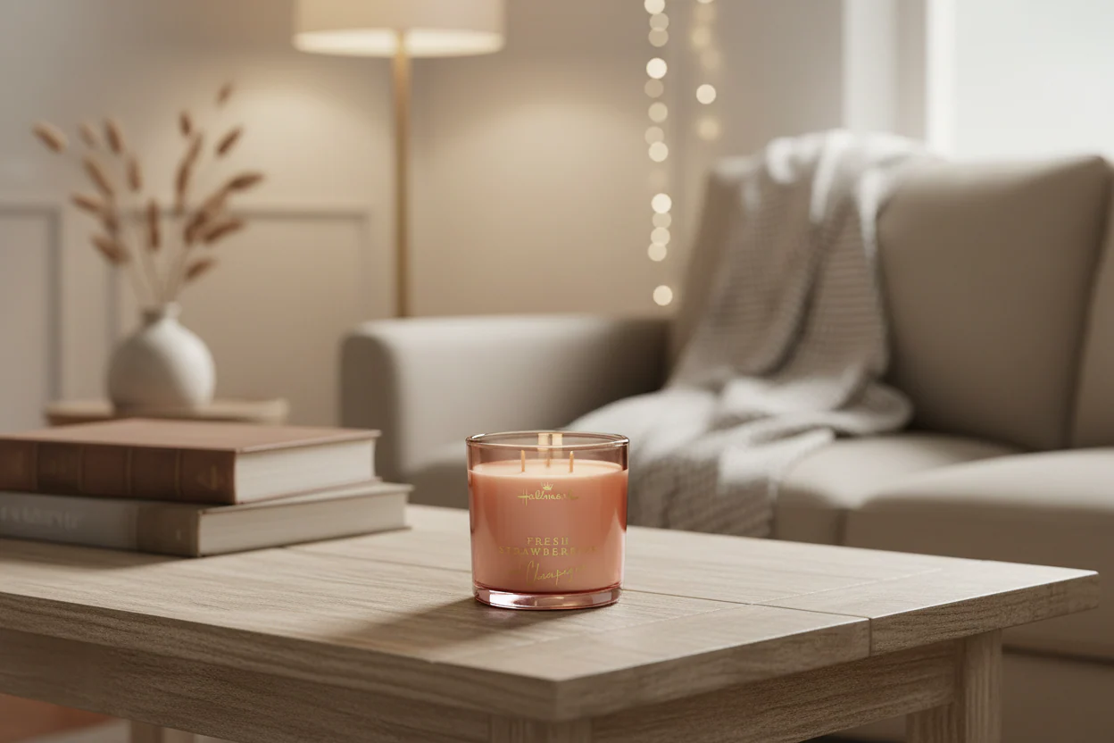 Hallmark Essential Oil Australian Soy Wax Candle - Fresh Strawberries & Champagne - Image 4