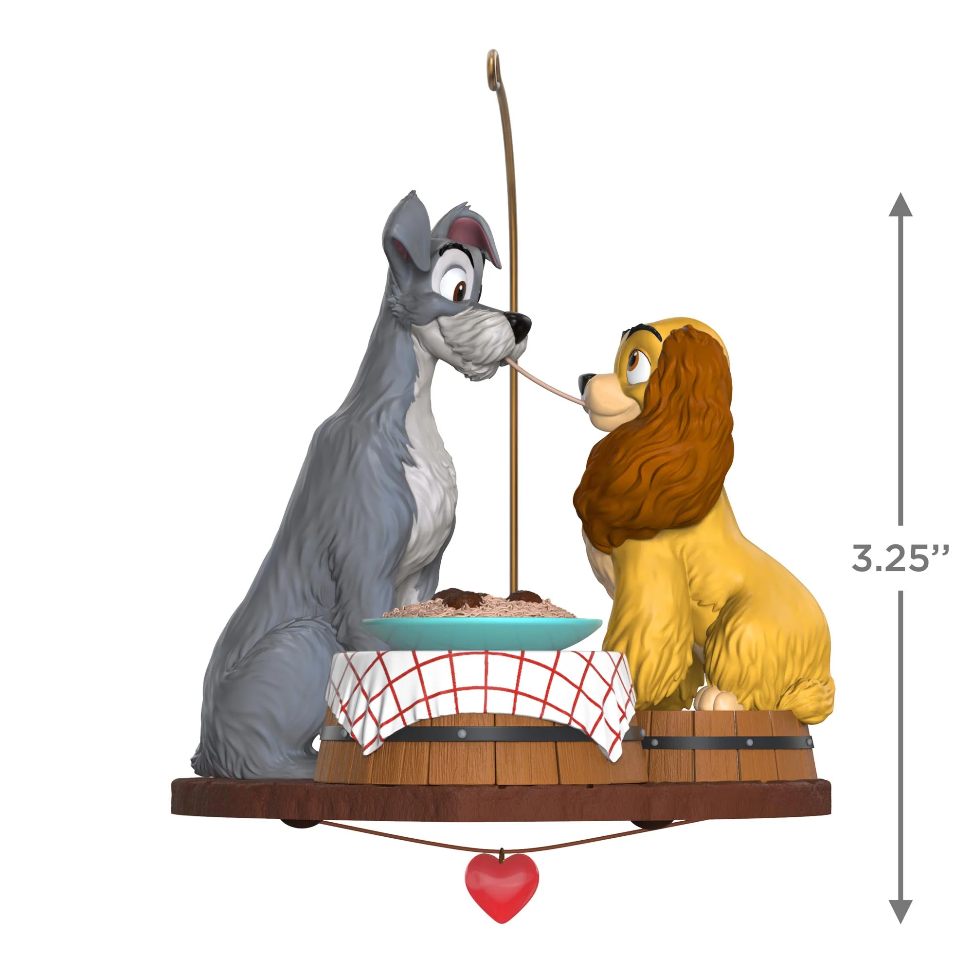 Disney Lady and the Tramp 70th Anniversary, Spaghetti Supper — 2025 Hallmark Keepsake Christmas Ornament - Image 6