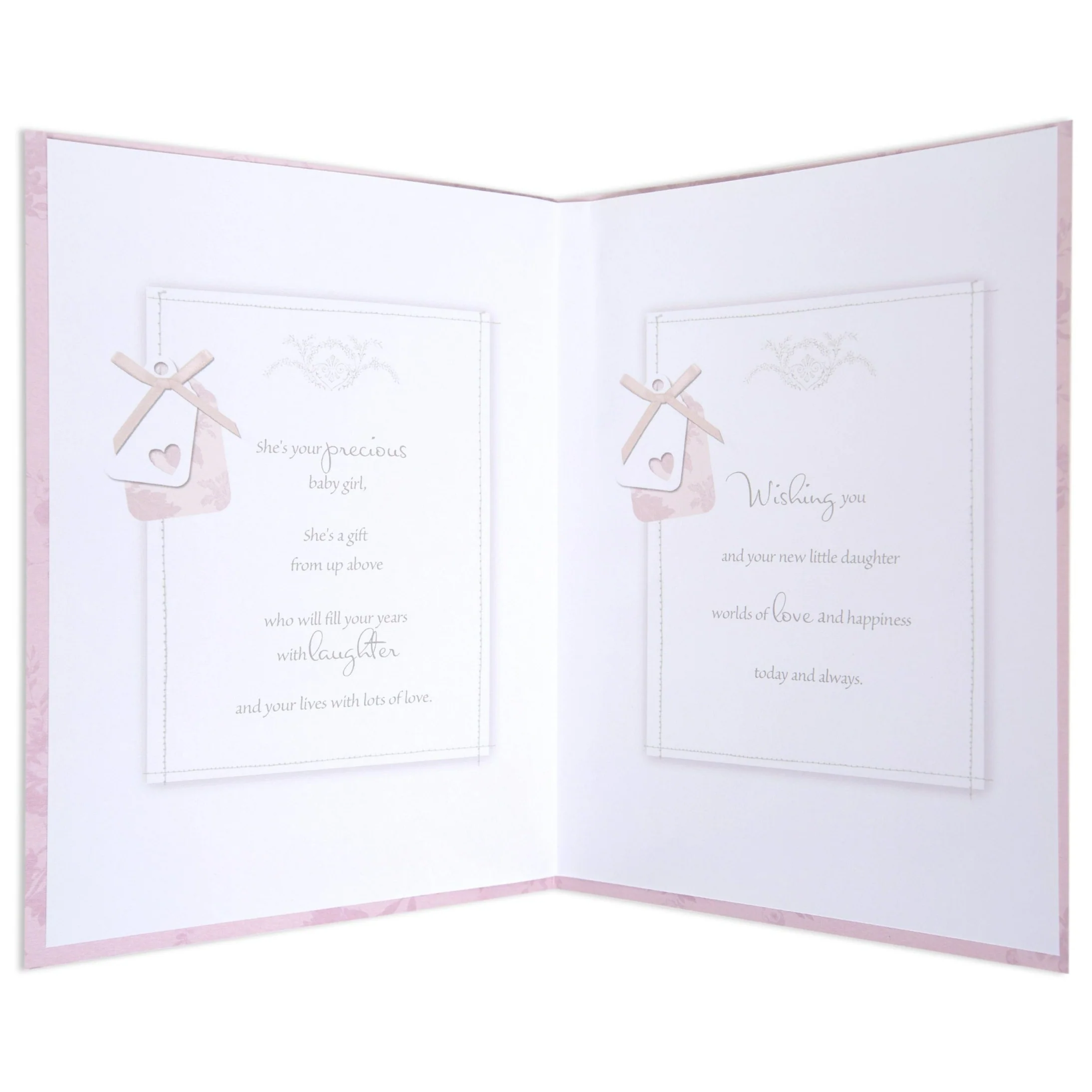 Lovely & Elegant New Baby Girl Congratulations Card - Image 2